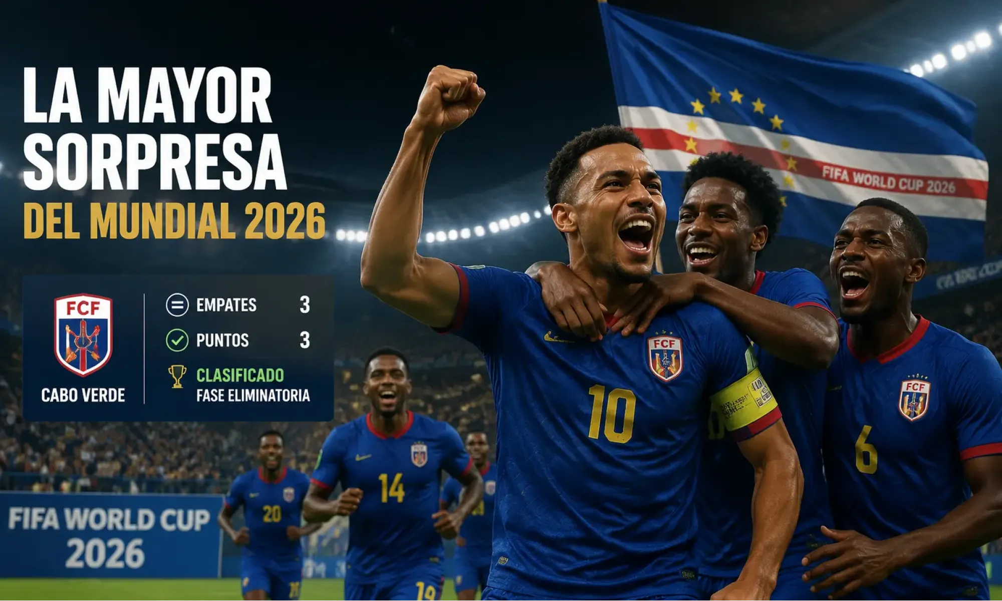 Con tres empates en la fase de grupos y 3 puntos para clasificarse a la fase eliminatoria, Cabo Verde se ha convertido en la mayor sorpresa del Mundial 2026