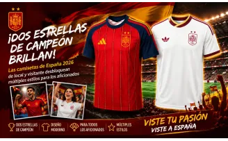 ¡Dos estrellas de campeón brillan! Las camisetas de España 2026 de local y visitante desbloquean múltiples estilos para los aficionados