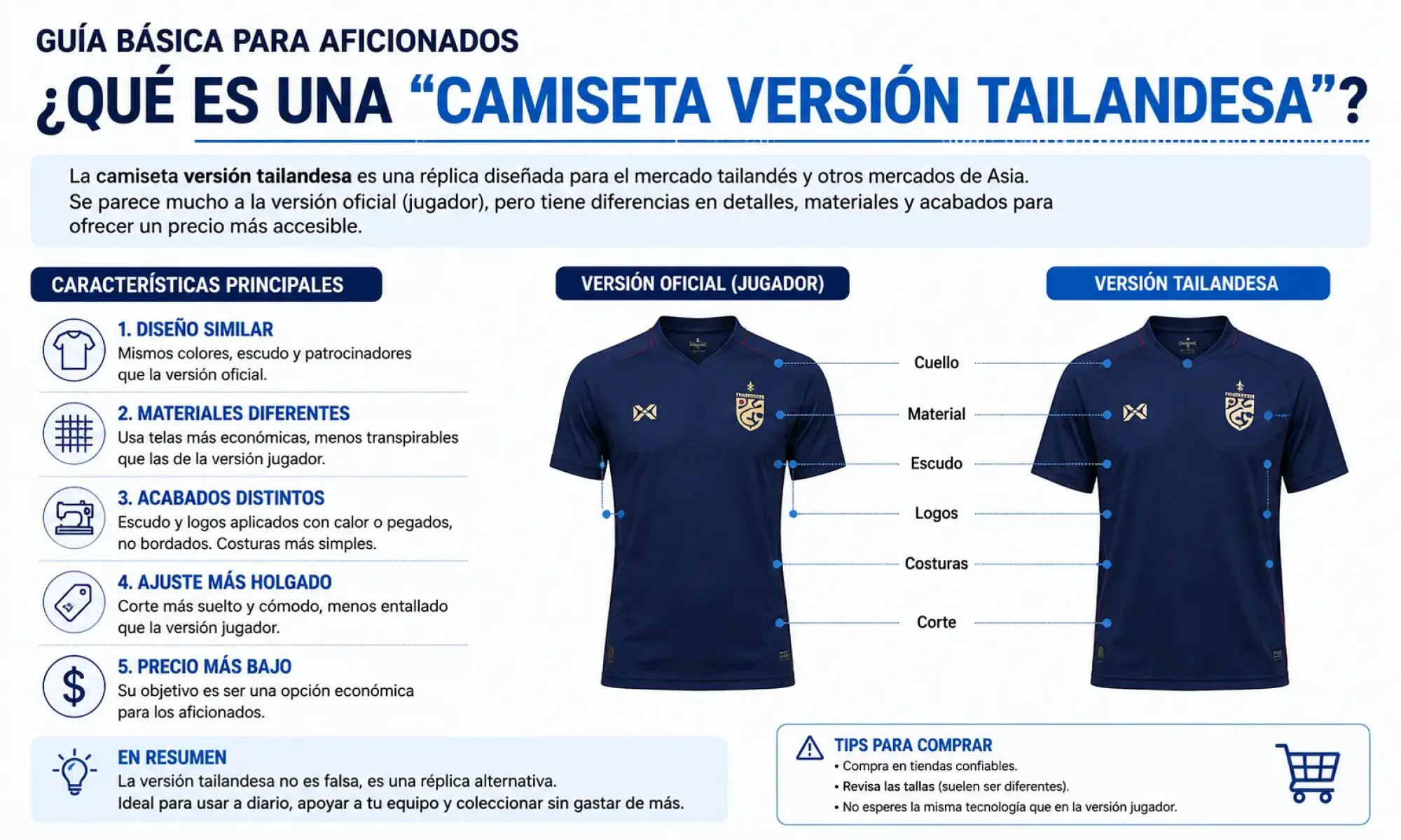 Guía para aficionados: ¿Qué es una camiseta "versión tailandesa"?