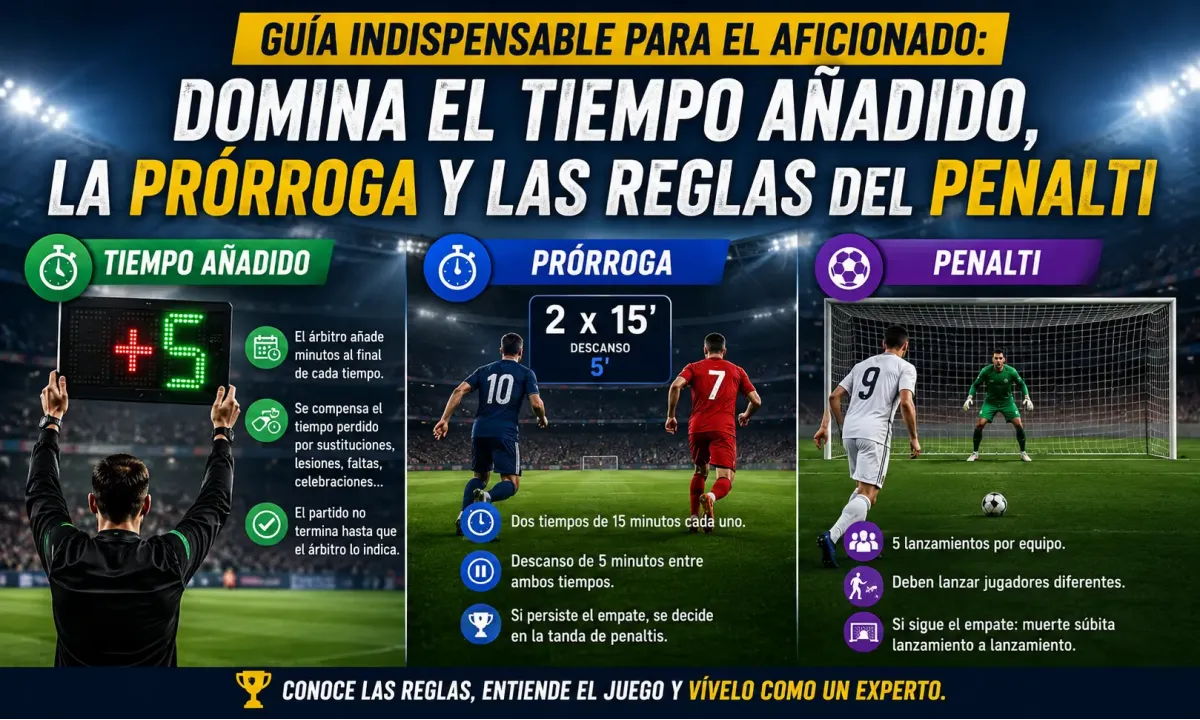 Guía indispensable para el aficionado: domina el tiempo añadido, la prórroga y las reglas del penalti