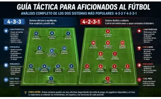 Guía táctica para aficionados al fútbol: análisis completo de los dos sistemas más populares, 4-3-3 y 4-2-3-1