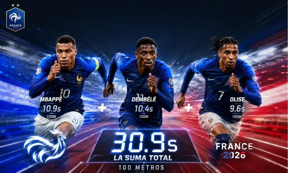 Mbappé + Dembélé + Olise: ¡la suma de sus 100 metros no llega a 31 segundos! El aterrador poderío de Francia en 2026
