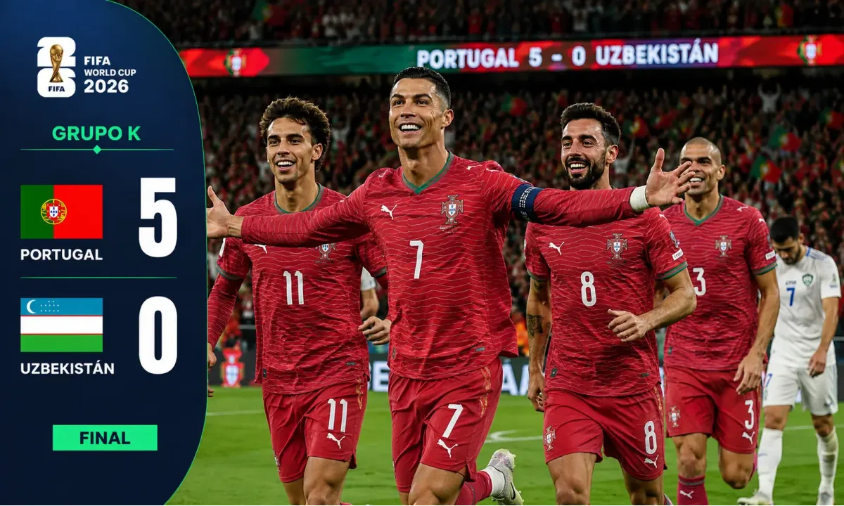 ¡Partido legendario de Cristiano Ronaldo a los 41! Con doblete, récord en seis Mundiales, Portugal golea 5-0 a Uzbekistán