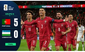 ¡Partido legendario de Cristiano Ronaldo a los 41! Con doblete, récord en seis Mundiales, Portugal golea 5-0 a Uzbekistán