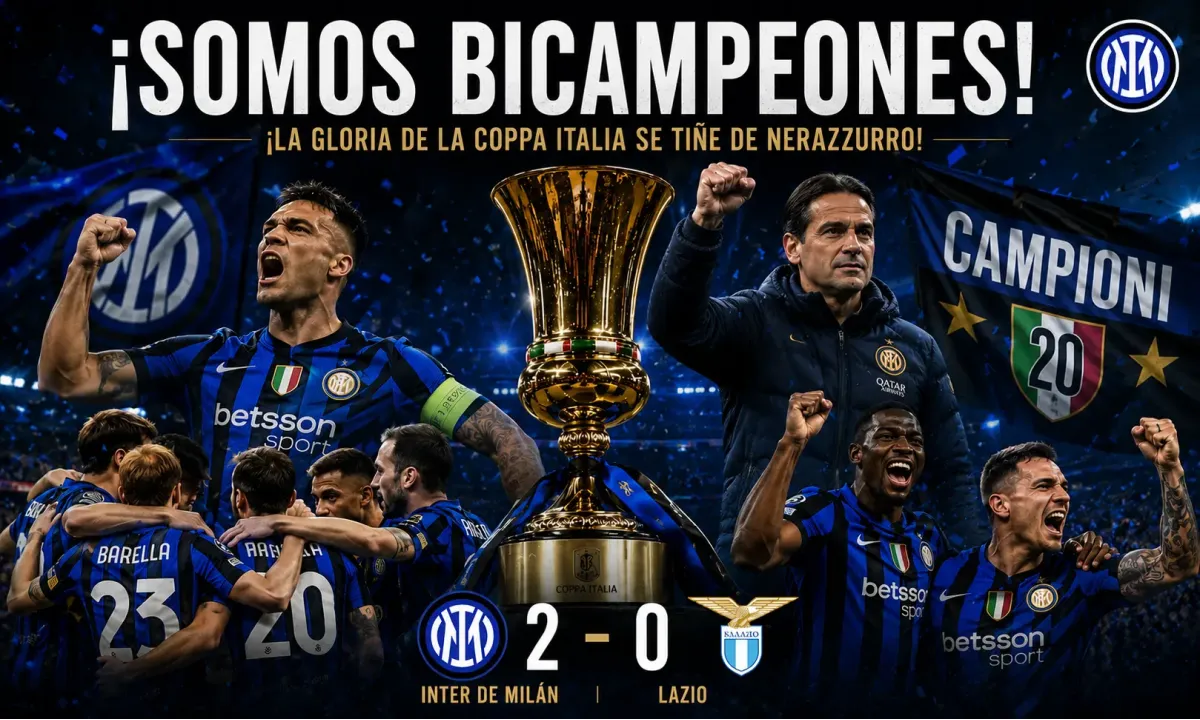 ¡Somos bicampeones! Inter de Milán 2-0 Lazio, ¡la gloria de la Coppa Italia se tiñe de nerazzurro!
