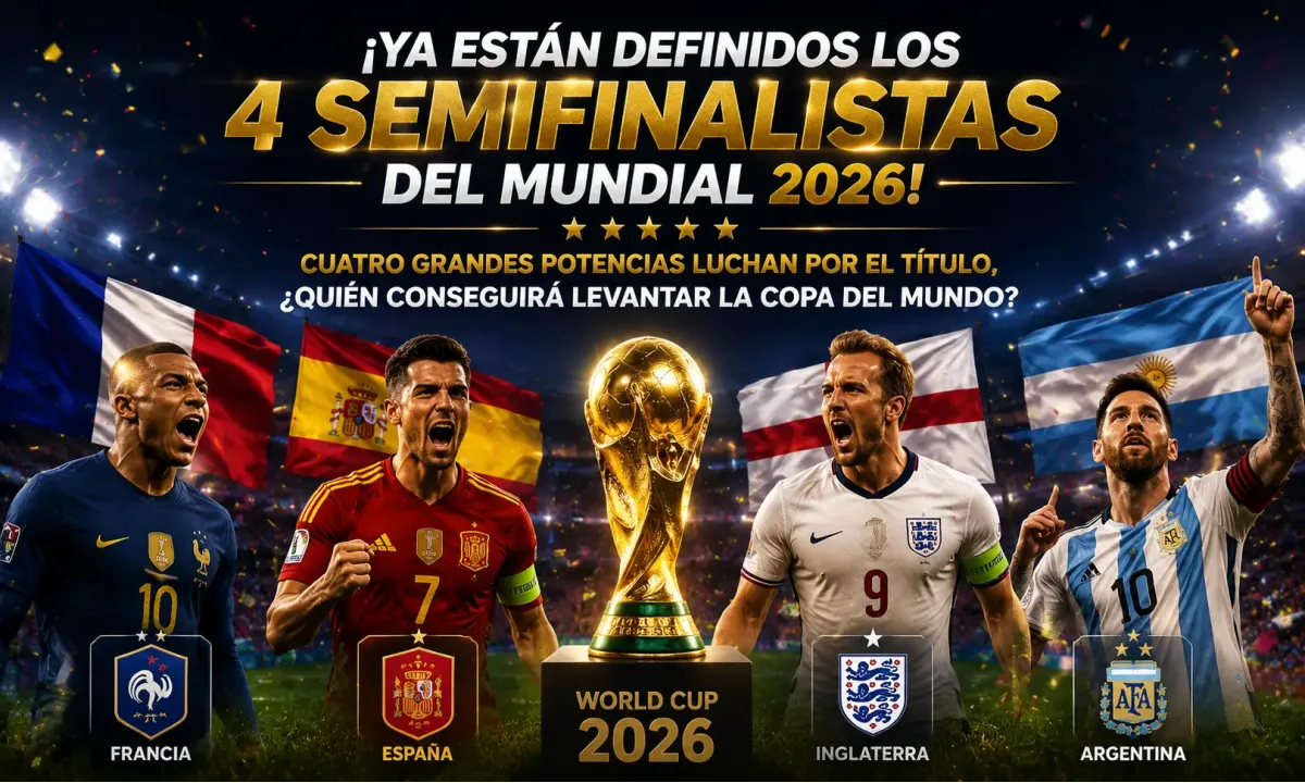 ¡Ya están definidos los cuatro semifinalistas del Mundial 2026! ¿quién conseguirá levantar la Copa del Mundo?