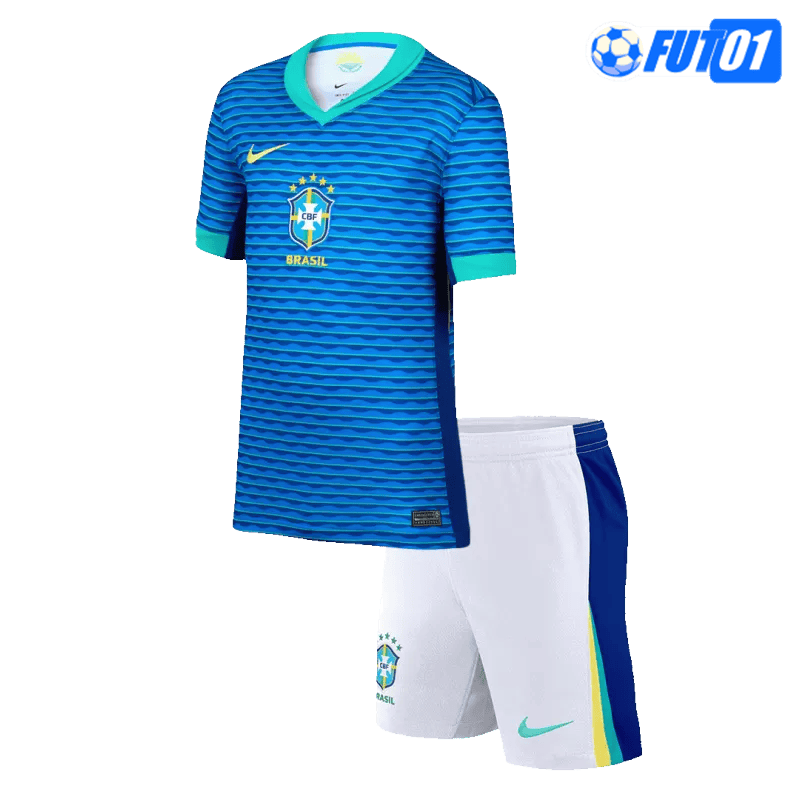 Camiseta Brasil Away 2024 Niño Azul