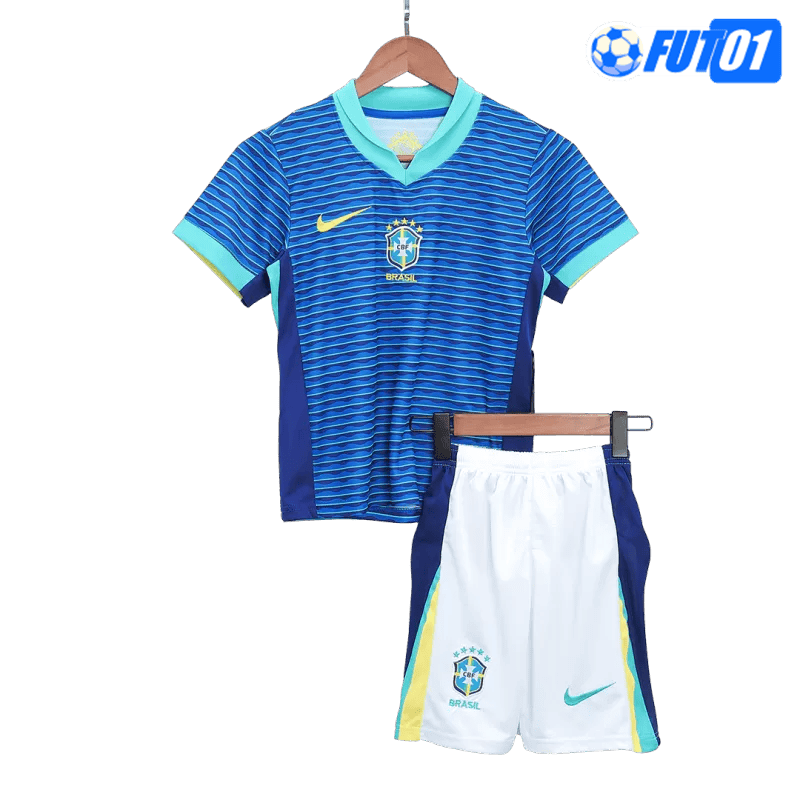 Camiseta Brasil Away 2024 Niño Azul