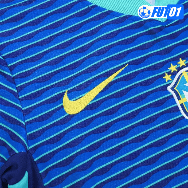 Camiseta Brasil Away 2024 Niño Azul