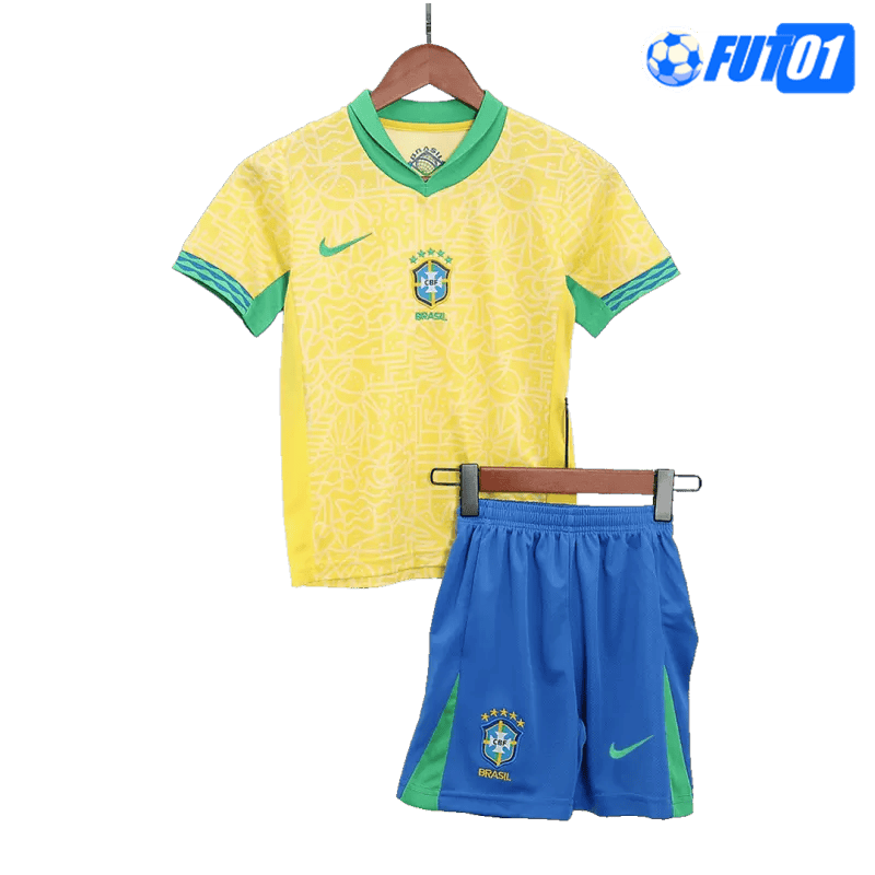 Camiseta Brasil Home 2024 Niño Amarillo