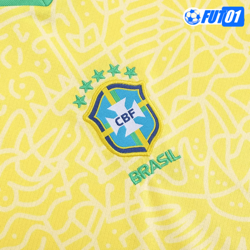 Camiseta Brasil Home 2024 Niño Amarillo