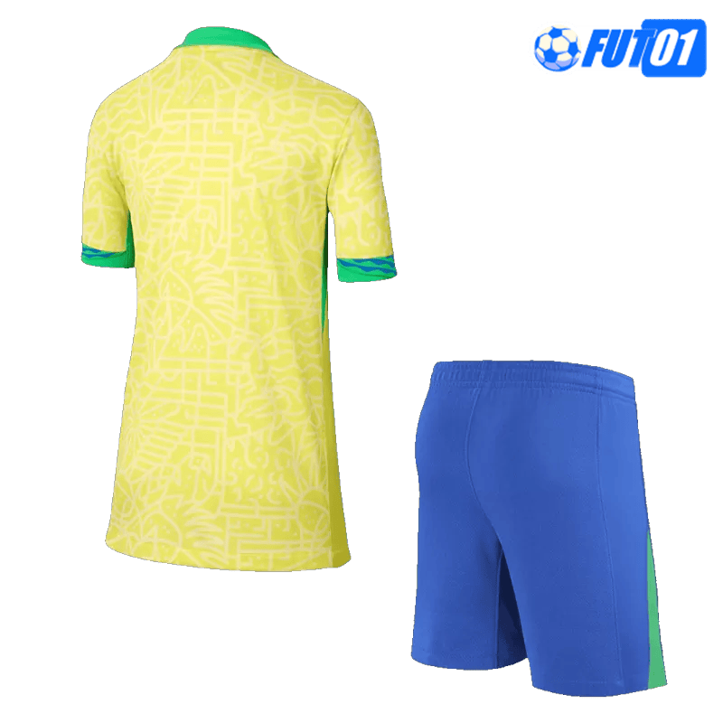 Camiseta Brasil Home 2024 Niño Amarillo