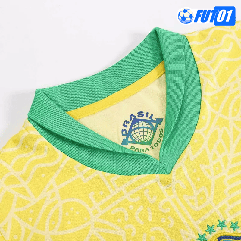Camiseta Brasil Home 2024 Niño Amarillo