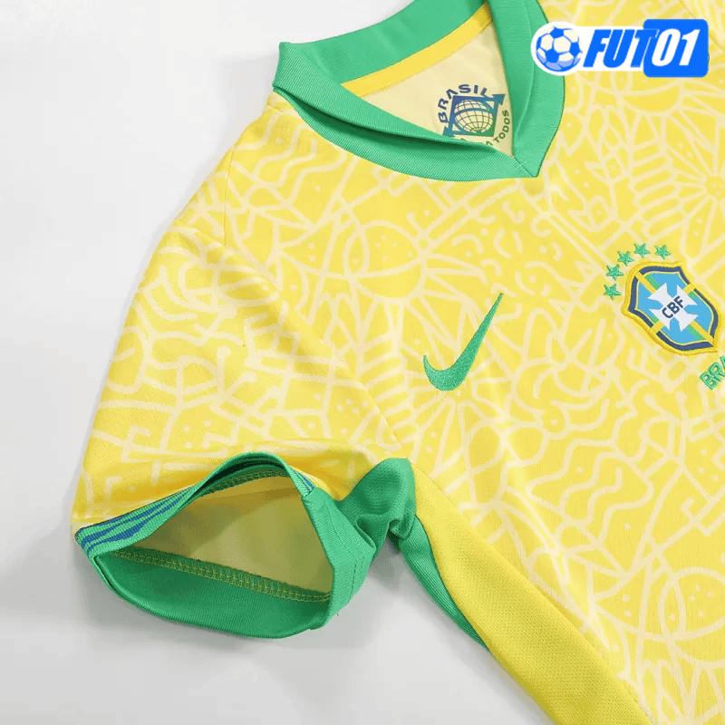 Camiseta Brasil Home 2024 Niño Amarillo