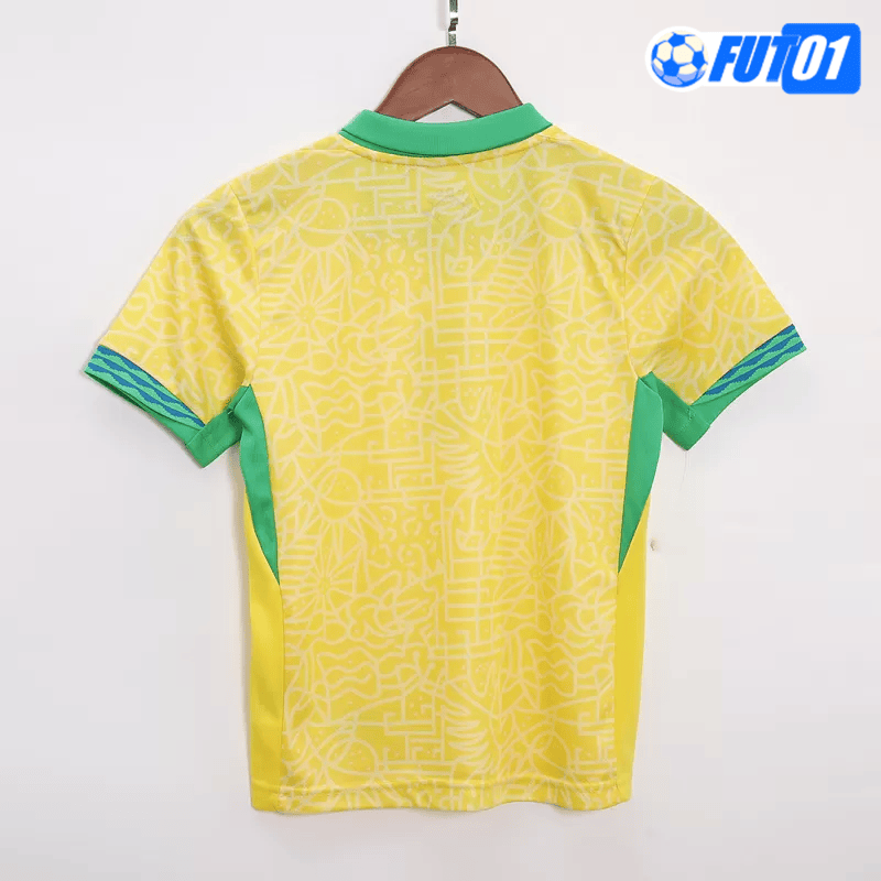 Camiseta Brasil Home 2024 Niño Amarillo