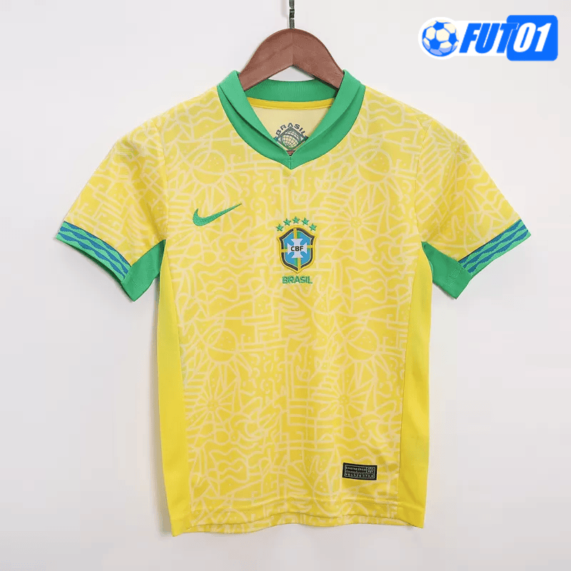 Camiseta Brasil Home 2024 Niño Amarillo