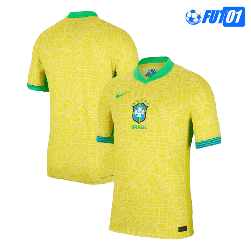 Camiseta Brasil Home 2024 Versión Jugador Amarillo
