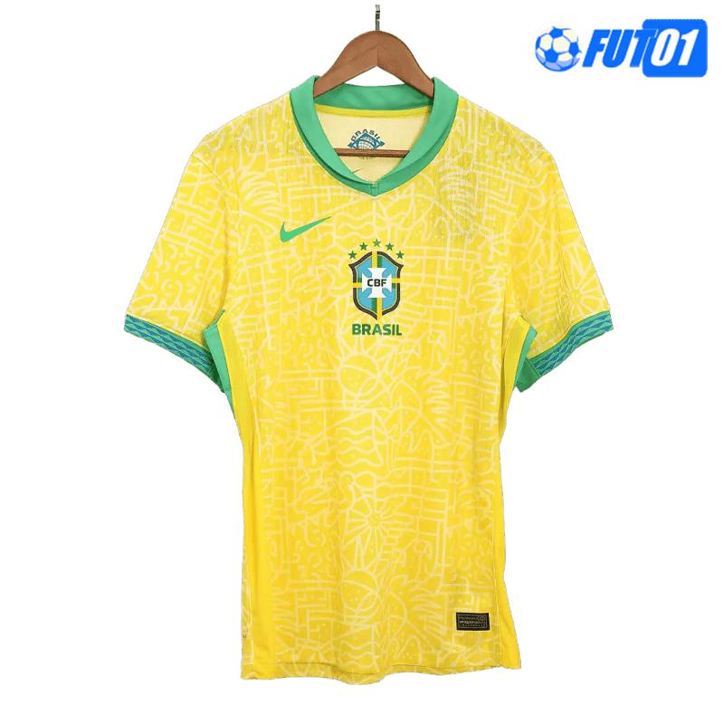 Camiseta Brasil Home 2024 Versión Jugador Amarillo