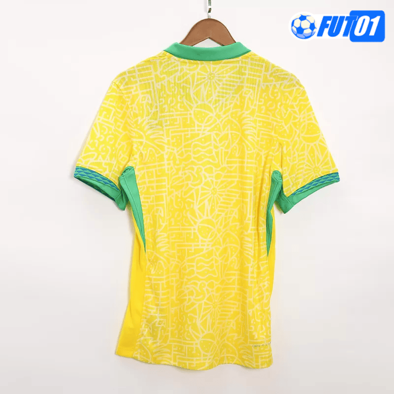 Camiseta Brasil Home 2024 Versión Jugador Amarillo