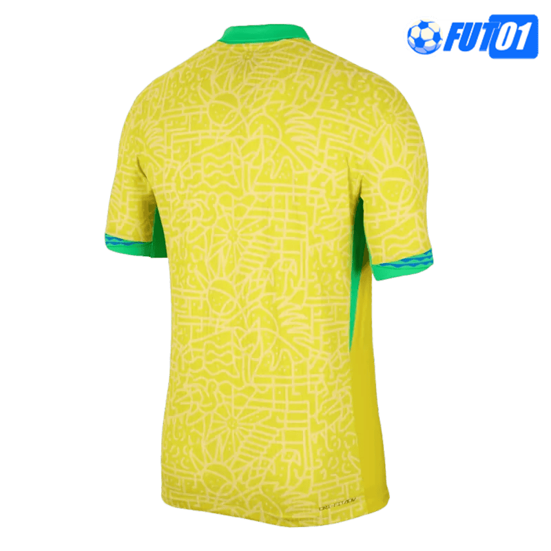 Camiseta Brasil Home 2024 Versión Jugador Amarillo