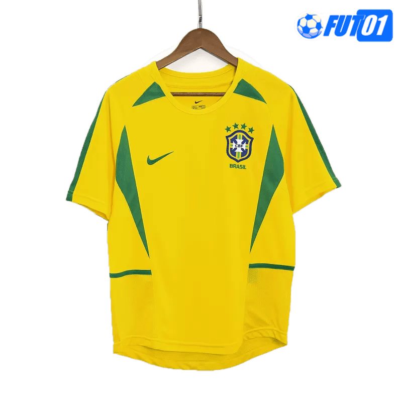 Camiseta Retro Brasil Home 2002/03 Amarillo