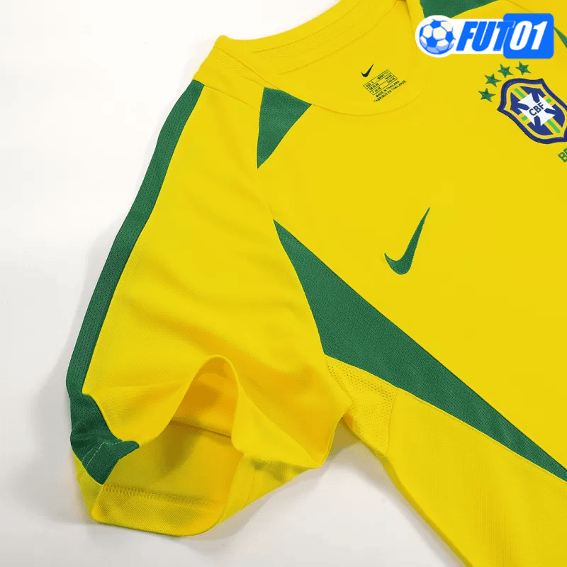 Camiseta Retro Brasil Home 2002/03 Amarillo