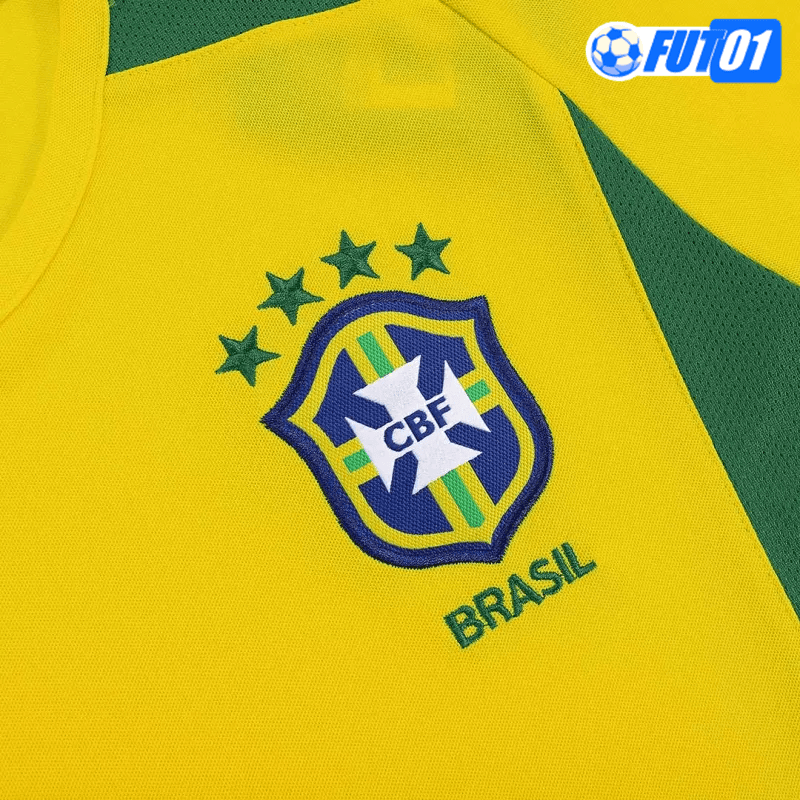 Camiseta Retro Brasil Home 2002/03 Amarillo