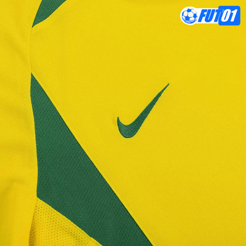 Camiseta Retro Brasil Home 2002/03 Amarillo
