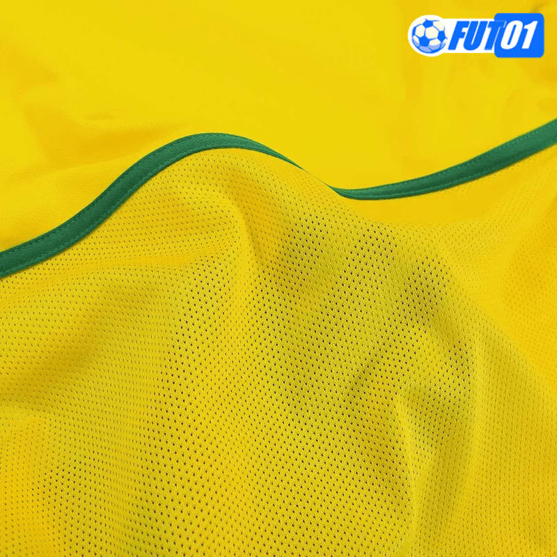Camiseta Retro Brasil Home 2002/03 Amarillo