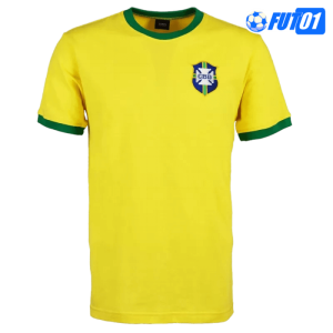 Camiseta Retro Brasil Home 1970 Amarillo