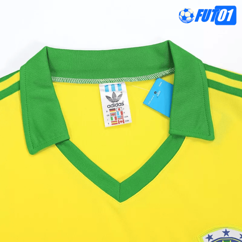 Camiseta Retro Brasil Home 1977 Amarillo
