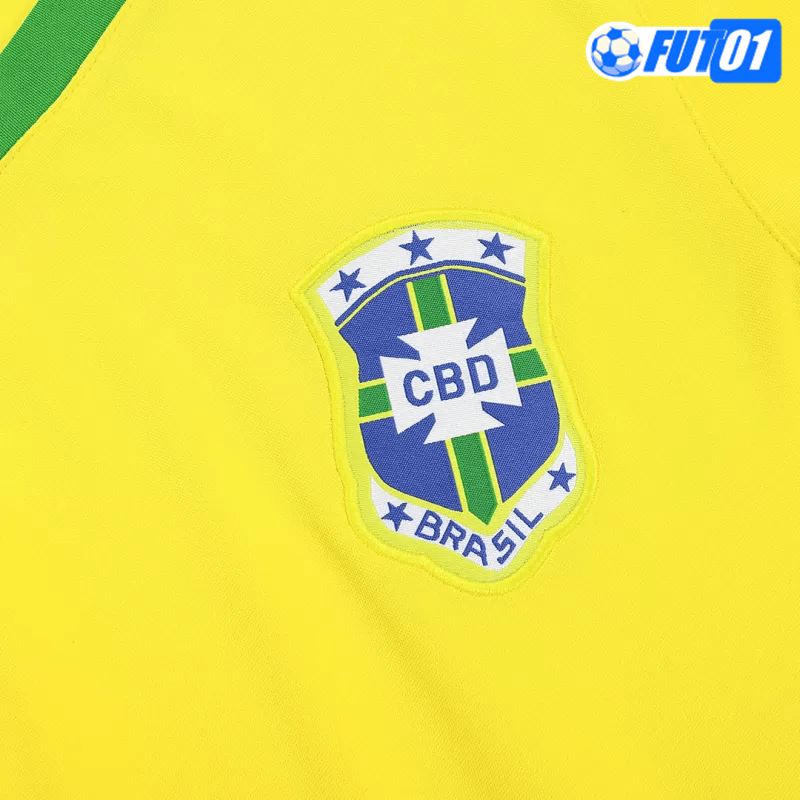 Camiseta Retro Brasil Home 1977 Amarillo
