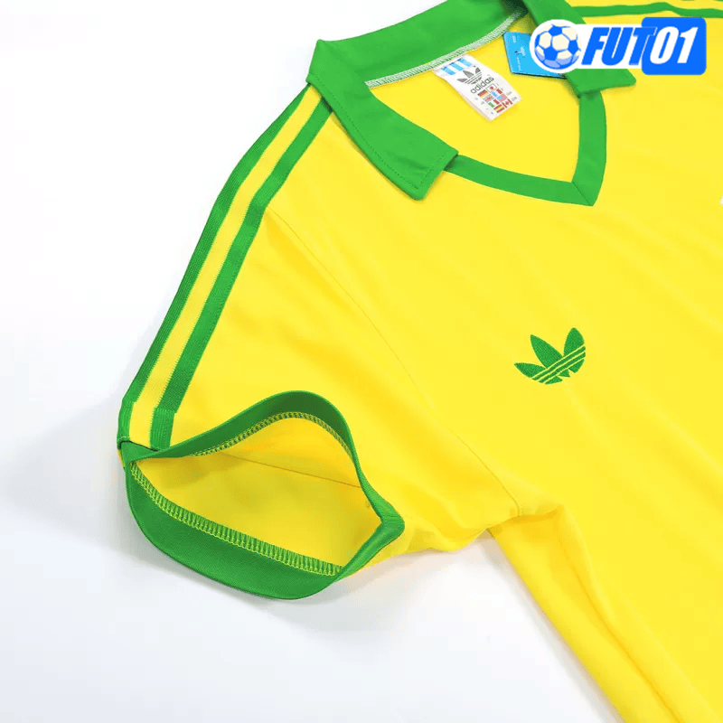 Camiseta Retro Brasil Home 1977 Amarillo