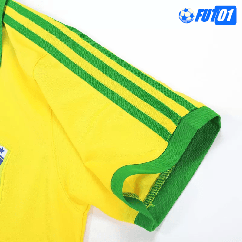 Camiseta Retro Brasil Home 1977 Amarillo