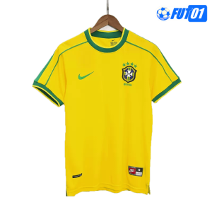 Camiseta Retro Brasil Home 1998 Amarillo