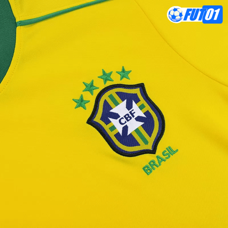 Camiseta Retro Brasil Home 1998 Amarillo