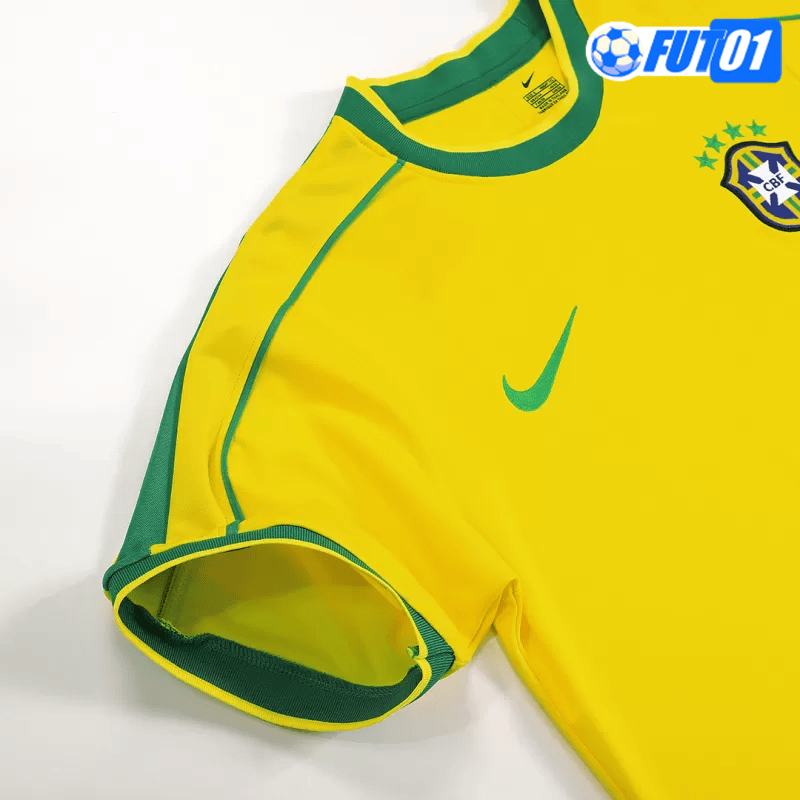 Camiseta Retro Brasil Home 1998 Amarillo
