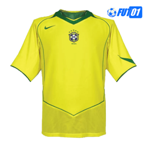 Camiseta Retro Brasil Home 2004 Amarillo