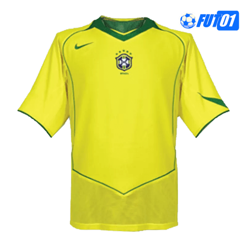 Camiseta Retro Brasil Home 2004 Amarillo