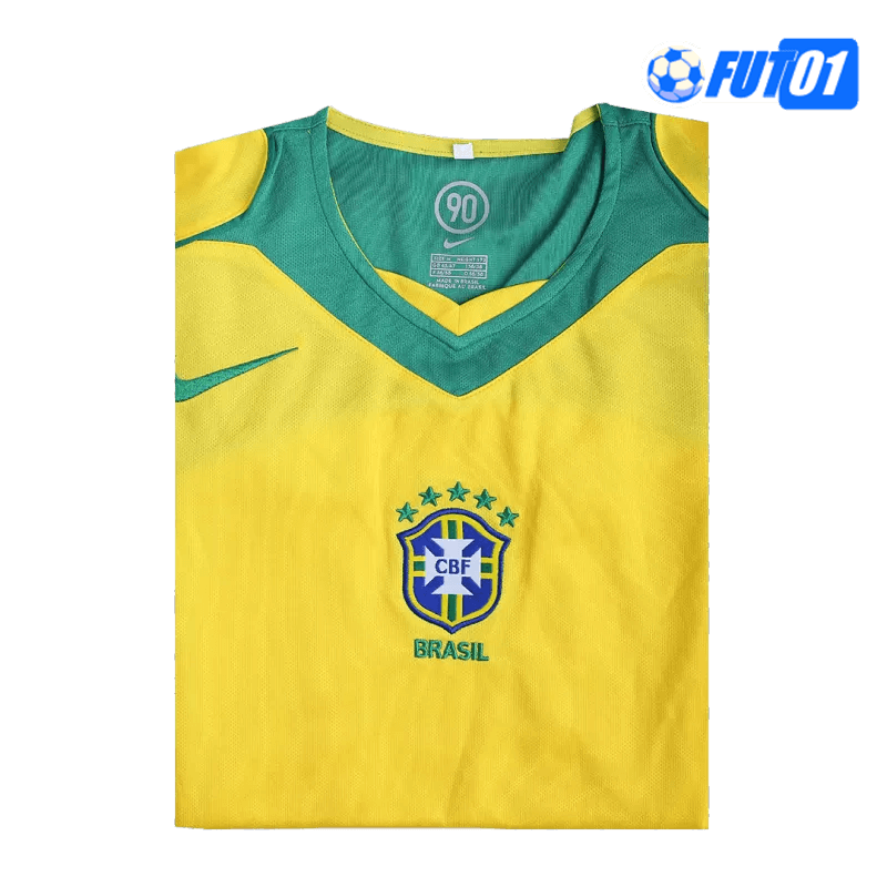 Camiseta Retro Brasil Home 2004 Amarillo