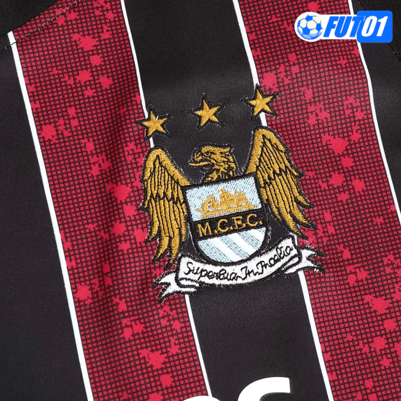 Camiseta Retro Manchester City Away 2008/09 Negro/Rojo