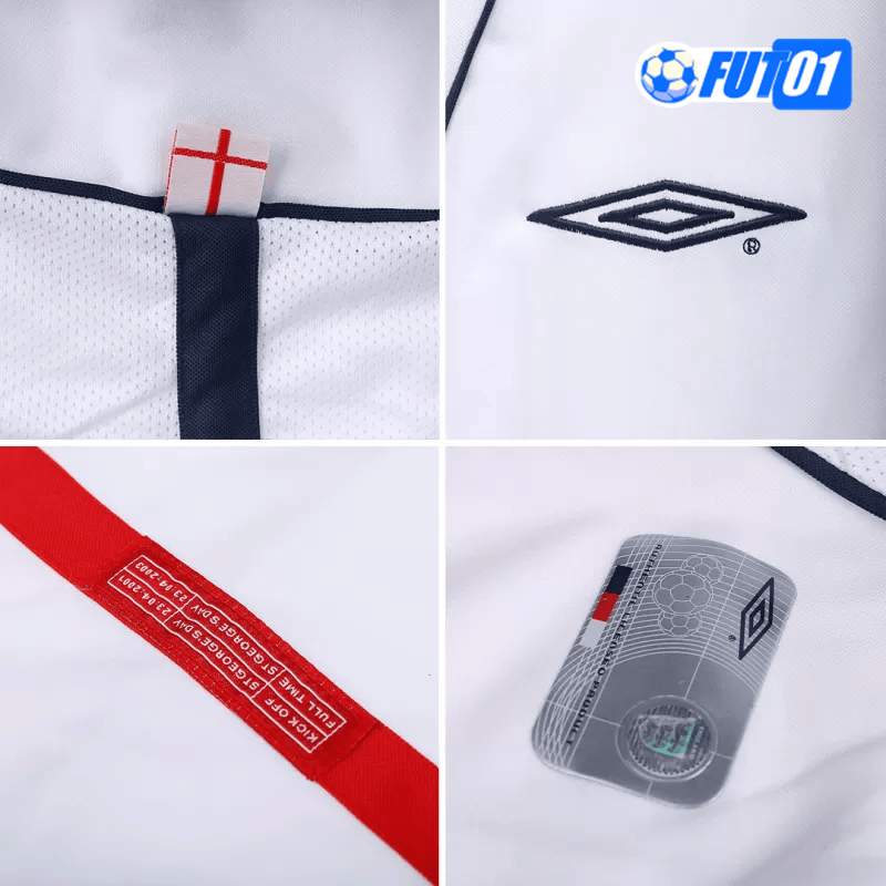 Camiseta Retro Inglaterra Home 2002 Blanco
