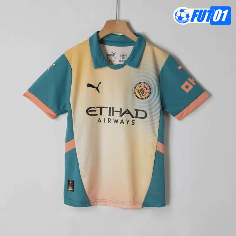 Camiseta Manchester City 4th 2024/2025 Niño Amarillo