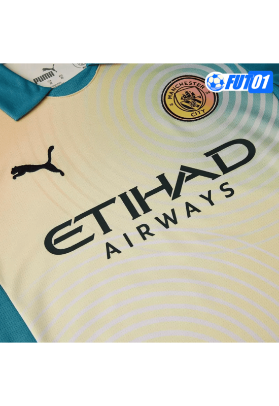 Camiseta Manchester City 4th 2024/2025 Niño Amarillo