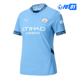 Camiseta Mujer Manchester City Home 2024/2025 Azul