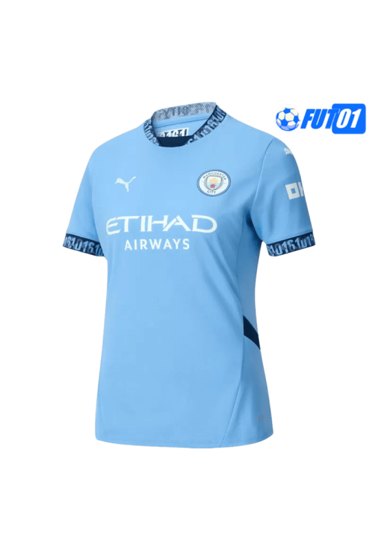 Camiseta Mujer Manchester City Home 2024/2025 Azul
