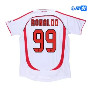 Camiseta RONALDO 99 Futbol AC Milan Visitante Segunda Equipación 2006/07 Clasico
