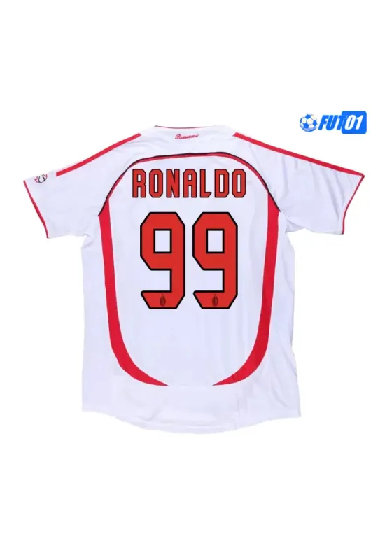 Camiseta RONALDO 99 Futbol AC Milan Visitante Segunda Equipación 2006/07 Clasico