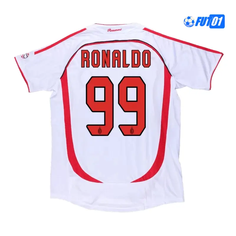 Camiseta RONALDO 99 Futbol AC Milan Visitante Segunda Equipación 2006/07 Clasico