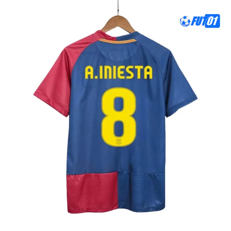 Camiseta A.INIESTA 8 Barata Barcelona Local Primera Equipación 2008/09 Antigua
